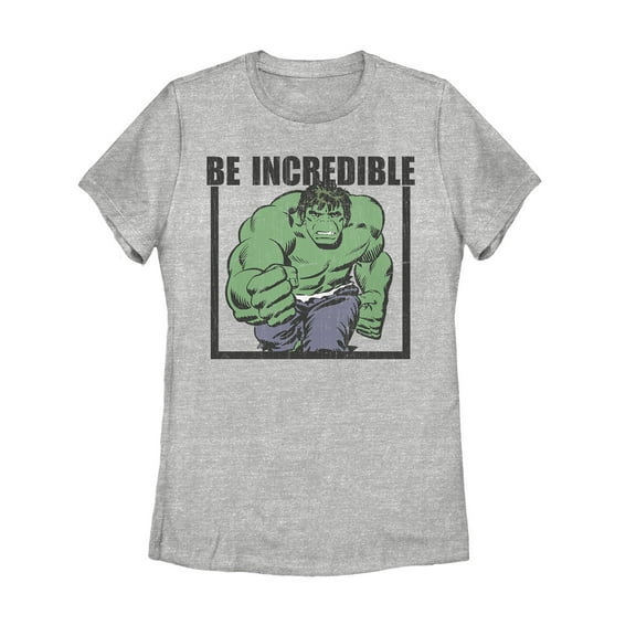 Women's Marvel Hulk Be Incredible  Graphic Tee Athletic Heather Medium