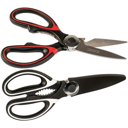 

Twin-Pack Multipurpose Kitchen Scissors - Heavy-Duty Kitchen Shears Stainless Steel Dishwasher Safe Meat Poultry Chicken Also For General Use And Useable By Right And Left-Handed People