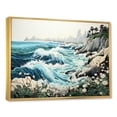 thumbnail image 2 of Designart "The Stormy Blue And White Coast Of Japan I" Coastal Coral Under Water Floater Framed Canvas Art Print, 2 of 5