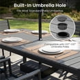 thumbnail image 6 of Crestlive Products 57" Square Aluminum Patio Dining Table for 4–8 Persons, Outdoor Dining Table with Adjustable Umbrella Hole, Dark Gray, 6 of 7
