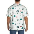 thumbnail image 3 of Lsque Cartoon House Car print Men's Cuban Collar Short Sleeve Shirt Summer Beachwear Casual Button Down Fashionable Vacation Leisure Shirt-Large, 3 of 7