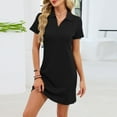 thumbnail image 2 of PFRNLF Women's Collared V Neck Dresses Summer Work Business Casual Short Sleeve Stretch Polo Dress, 2 of 9
