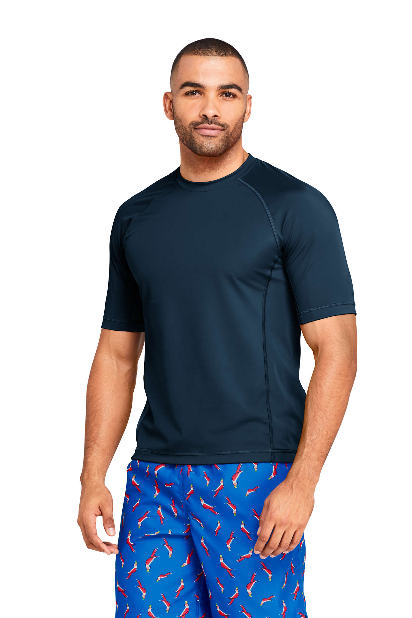 Lands' End Men's Solid Swim Tee 