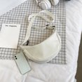 thumbnail image 2 of Bolso bandolera de lona para mujer a la moda, bolso informal para el pecho para mujer (blanco), 2 of 9