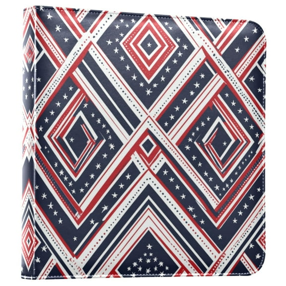 Photo Album Leather Photo Album 11.8x11.2x1.5 Inch Bookshelf Photo Album Scrapbooking Refills Scrapbook Photo Album Red White and Blue Stripes