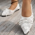 thumbnail image 6 of GERsome Women's Flats Shoes Closed Pointy Toe Slip-On Comfort Mary Jane Ballet Dress Shoes for Party Wedding Work, White Size 9, 6 of 7