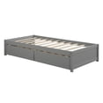 thumbnail image 4 of SYNGAR Gray Wood Storage Bed Twin Bed Frame, Twin Size Platform Bed with Solid Slats and Drawers, No Box Spring Needed, 4 of 7