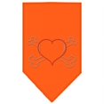 thumbnail image 1 of Heart Crossbone Rhinestone Bandana Orange Small, 1 of 1