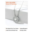 thumbnail image 4 of Silvora Silver Round Simulated Diamond Necklaces for Women Crystal Pendant Cubic Zirconia Jewelry Wedding Anniversary Birthday Christmas Valentines Gifts, 4 of 8