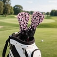 thumbnail image 4 of Uorisanigo Golf Club Covers Driver Headcover and Fairway Wood Head Covers Hybrid Headcovers, Lightweight PU Leather Pink Cherry Blossom Golf Club Head Cover with Soft Lining, Set of 3, 4 of 7