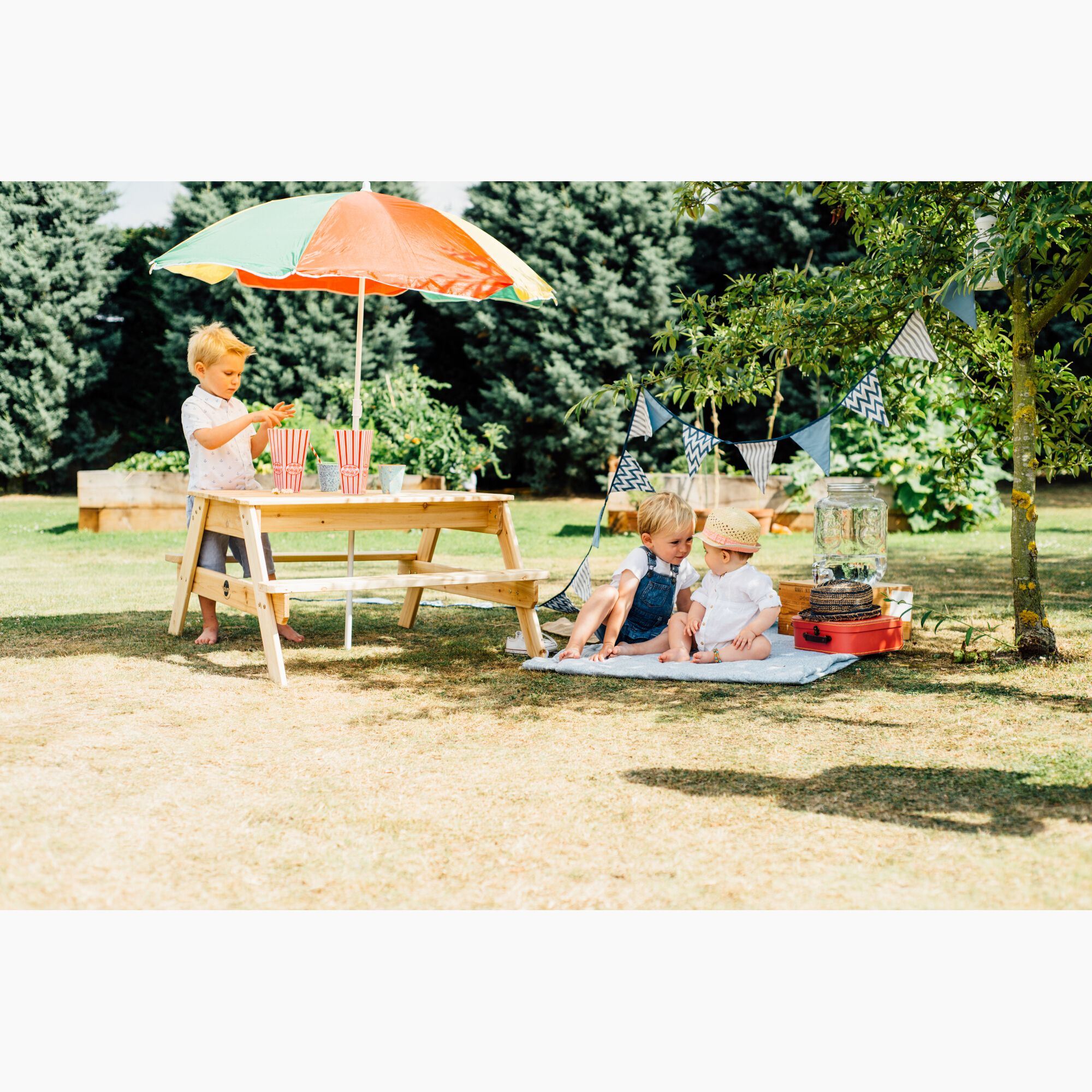 Plum Play Wooden Picnic Table with Parasol - image 2 of 6