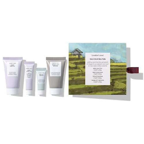 [ comfort zone ] Daily Calm Solution Collection | Soothing Nourishing Face and Body Kit, Includes Remedy Cream to Oil, Remedy Defense Cream, Specialist Hand Cream & Tran