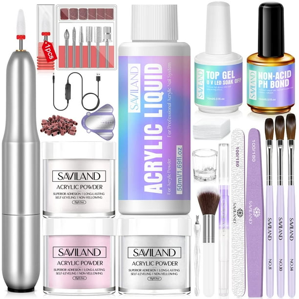 Kit de uñas acrílicas SAVILAND con taladro Professional de 15 ml
