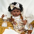 thumbnail image 1 of Muñeca Reborn ADFO para niña negra, 50 cm, realista, con acceso., 1 of 7