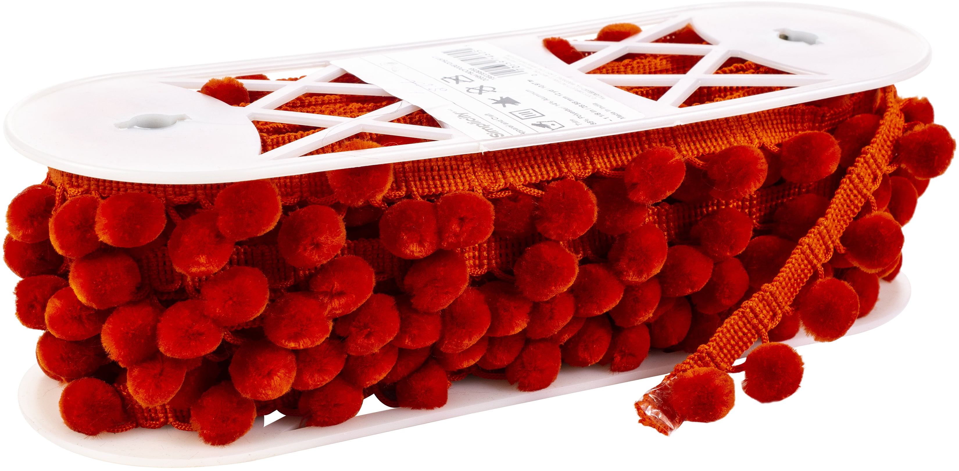 Simplicity Ball Fringe 1.125"X12yd-Orange