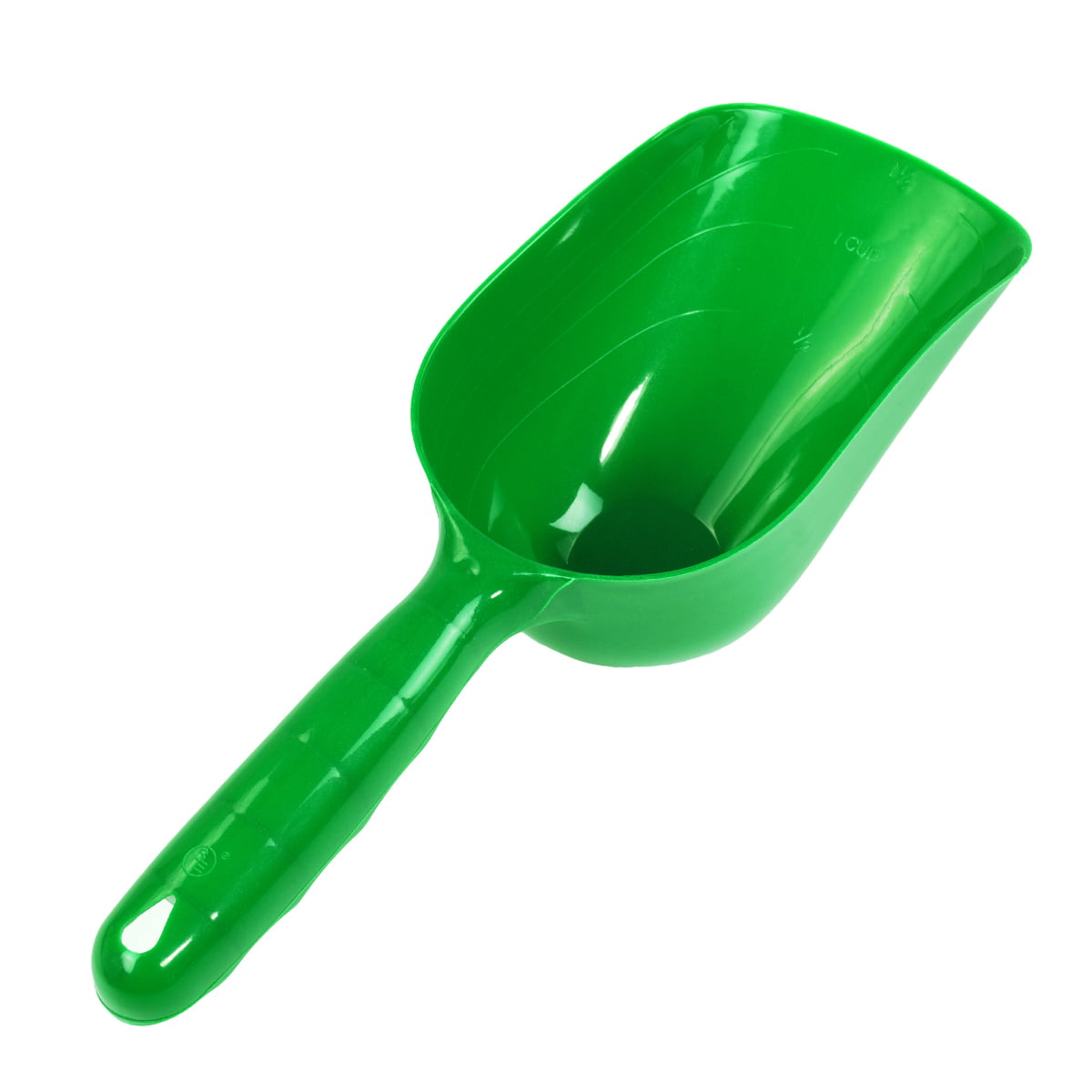 Green New 2 Cup Capacity Plastic Feed Seed Sand Scoop Hand Trowel 