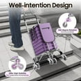 thumbnail image 3 of Folding Shopping Cart with Removable Liner, 90 lb Capacity, 360° Swivel Wheels - Heavy Duty for Stairs, Laundry & Travel, 3 of 6