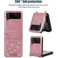 thumbnail image 6 of for Samsung Galaxy Z Flip 4 Crossbody Wallet Case for Women, Bling Glitter PU Leather Phone Case with Card Holder Cover for Samsung Galaxy Z Flip 4 SZ Rose Gold, 6 of 18