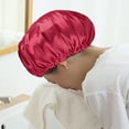 thumbnail image 3 of Harmtty Nightcap with Elastic Band 2-layered Extra Large Sleeping Satin Bonnet Smooth High Density Women Braids Curly Night Hat Sleeping Cap for Home Salon, 3 of 8