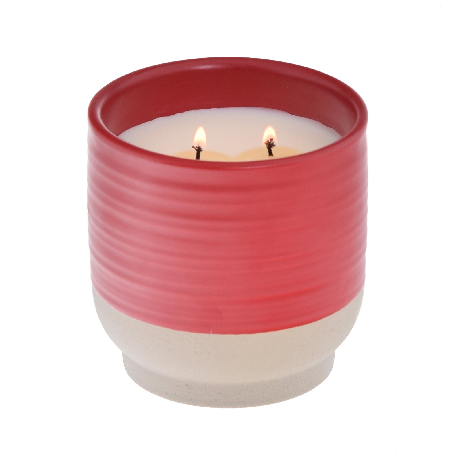 Better Homes & Gardens Red Lava Citrus 16oz Scented 2-Wick Stoneware Candle