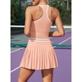 thumbnail image 5 of Charmo Womens Two Piece Tennis Dress High Waist Pleated Tennis Skirt with Shorts Racerback Crop Golf Workout Skirts Sets, 5 of 8
