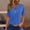Blue, variant on Dasayo Blue Women's T-Shirts Solid Short Sleeve Tshirts Blouse V-Neck Trendy Tops for Women 2025