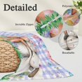 thumbnail image 2 of Easter Bunny Pillow Covers, Linen Long Throw Pillow Case, Cute Rabbits Colorful Eggs Flower Purple Plaid Holiday Pillow Protector Decorative Cushion Cover for Living Room/Bedroom 20" x 30", 2 of 8