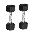 thumbnail image 4 of WF Athletic Supply 46lb Rubber Coated Dumbbell Set with Storage Rack, 4 of 9