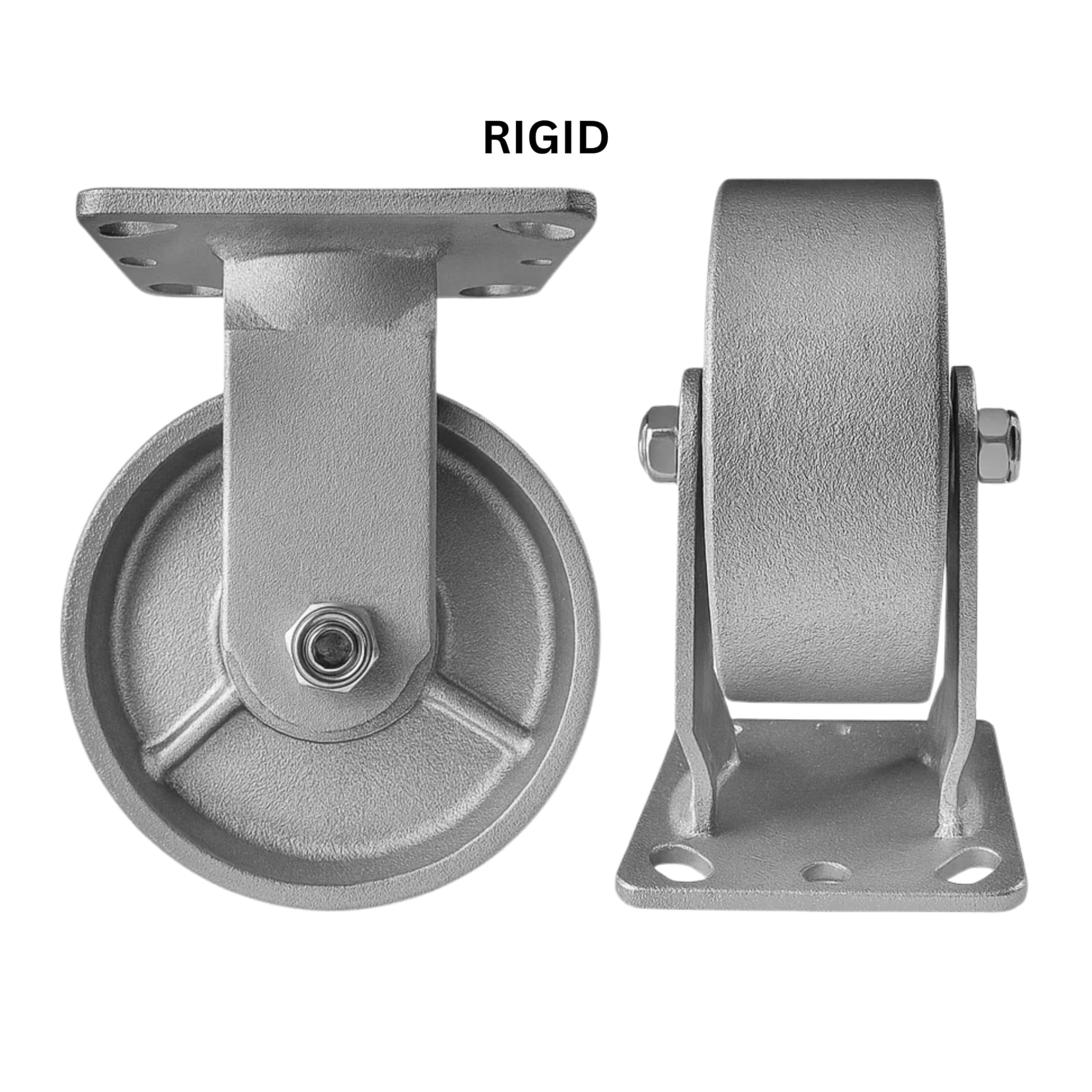 4 Heavy Duty Caster Set 5" Steel Wheels - 4 Rigid