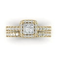 thumbnail image 2 of Clara Pucci 14K Yellow Gold Princess Cut 0.75Ct Synthetic White Sapphire Engagement Ring + Matching Band - Luxury Box Included, 2 of 7