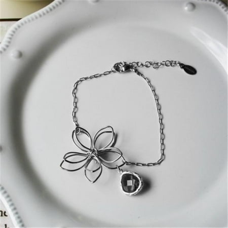 Rebecca FBSSSG Flower Wire Bracelet - Silver-Smokey Gray