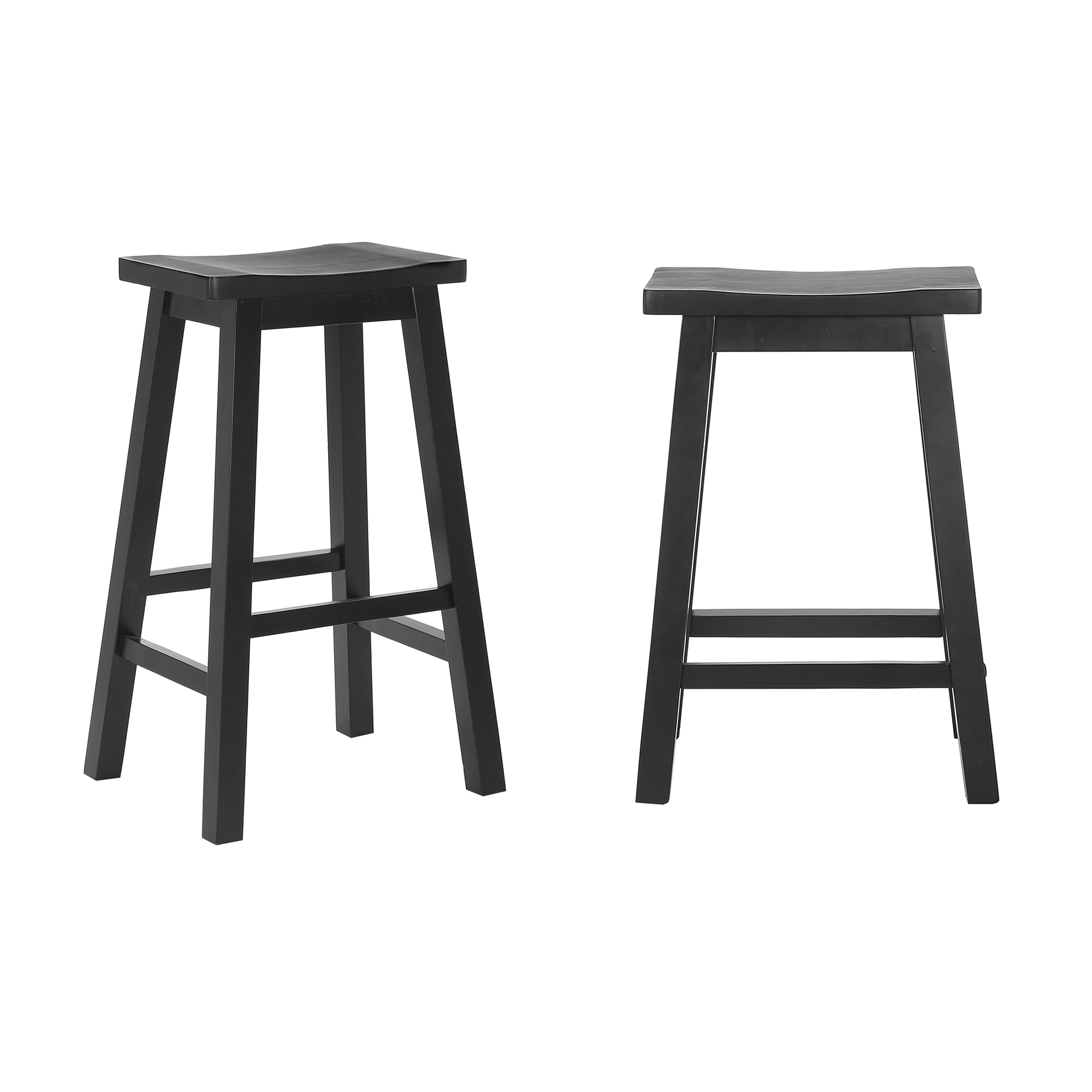 WestinTrends Reed 29 Inch Saddle Bar Stools Set of 2, Solid Wood