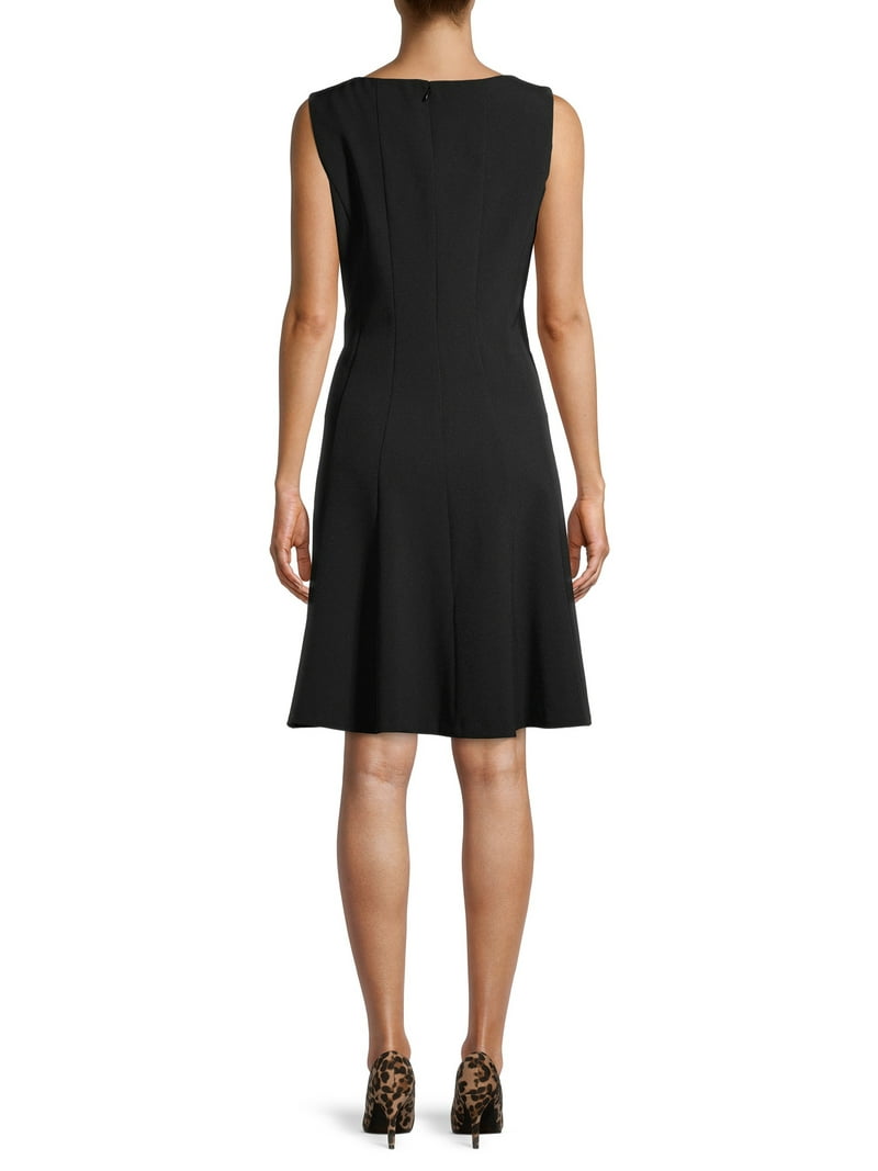 green emerald velvet dress Evan Picone Multi Seam Fit & Flare Dress main image 0