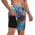 thumbnail image 2 of Balery Cute Underwater Axolotl Bañador para hombre, shorts de playa de secado rápido con entrepierna y forro de compresión-Small, 2 of 6
