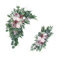 thumbnail image 2 of yuksok 2 Pieces Silk Flower Swag Arch with Leaf Garland for Window Table Backdrop Pink, 2 of 9