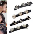 thumbnail image 1 of Pinzas para el cabello trenzadas con piedras de cristal brillantes, pinzas para el cabello triples con diamantes de imitación, pinzas para el cabello trenzadas para mujeres, pinzas para el cabello par, 1 of 8