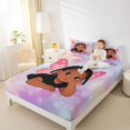 thumbnail image 3 of Castle Fairy Magical Black Elf Bed Sheets 4-Piece,Glitter Wing Print Full Size Sheets,Pastel,1 Fitted Sheet, 1 Flat Sheet and 2 Pillowcases, 3 of 6