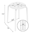 SmileMart 5pcs Plastic Stackable Kitchen Stools for Home School, White