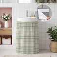 thumbnail image 4 of Buffalo Plaid Cabinet Curtains 35"W x 35"L, Sage Green Olive Farmhouse Gingham Striped Sink Skirt for Bathroom Vanity Kitchen Self Adhesive, Dust-Proof Privacy Curtain for Shelves Closet Laundry Room, 4 of 9