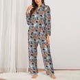 thumbnail image 2 of Lsque Happy Halloween Pattern Long Sleeve Pajama Set for Women - Soft 2-Piece Sleepwear and Loungewear Set with Pockets, Comfy Nightwear-Medium, 2 of 7