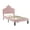 Pink, variant on VECELO Twin Size Platform Bed Frame with Crown Headboard, Adjustable Height Upholstered Bed for Bedroom, No Box Spring Needed, Purple