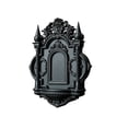 thumbnail image 2 of Gothic Candle Sconce, Black Plastic Medieval Floating Shelf Decorative Farmhouse Wall Candle Holder, Cathedral Arch Frame for Statue, Halloween, Fireplace Decor (B), 2 of 6