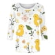 thumbnail image 3 of Tops de Cuello Redondo para las Mujeres Impresión de Carnaval 3/4 Manga Blusa Casual Uso Diario, 3 of 7