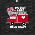 thumbnail image 4 of Inktastic Valentine Fire Truck White and Pink Hearts Women's T-Shirt, 4 of 5
