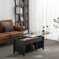 thumbnail image 4 of Ktaxon Premium Lift Coffee Table, Center Table with Storage & Cube Open Shelves, Large Space Lift Top Coffee Table for Living Room/Reception Room/Office, Black, 4 of 13