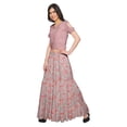 thumbnail image 2 of Moomaya Printed Rayon Cold Shoulder Crop Top And Skirt Ethnic Set For Women, 2 of 6