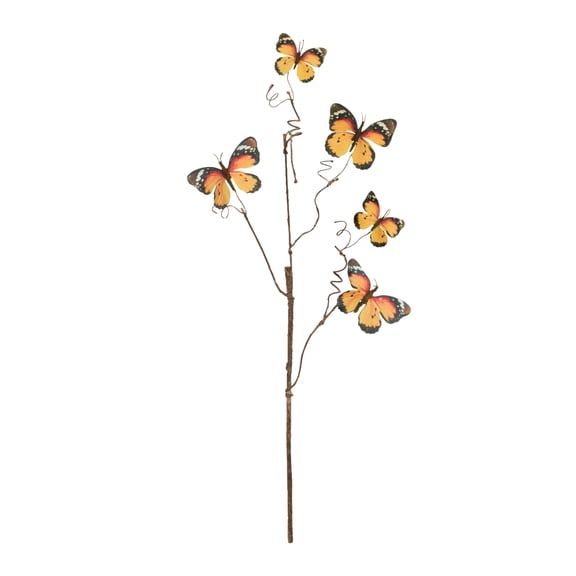 Melrose Butterfly Artificial Floral Spray - 26.5" - Orange - Set of 4