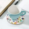 thumbnail image 5 of Round Drink Coasters, 1 Pcs Cute Fish Absorbent Ceramic Coaster with Cork Base for Coffee Cups Housewarming Gift for Home Decor, 5 of 6