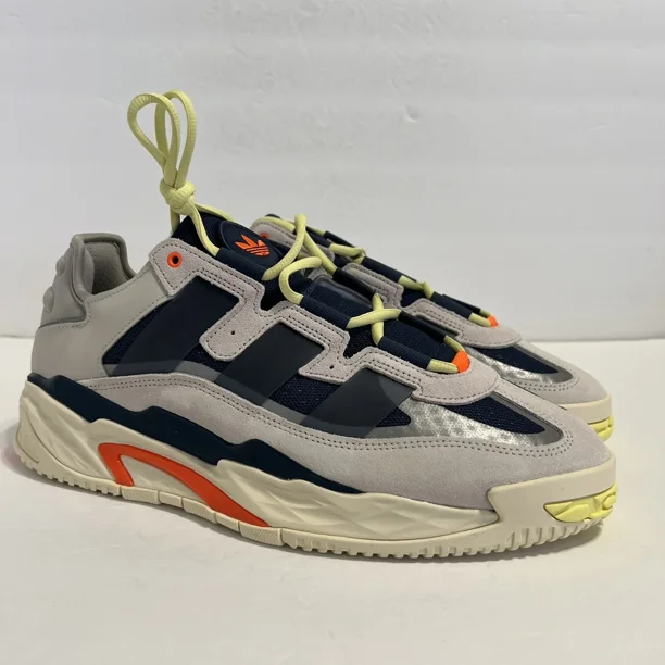 Ad-id-as Niteball Shoes Grey Chrome White Orange Blue Men’s Size 12 S24146