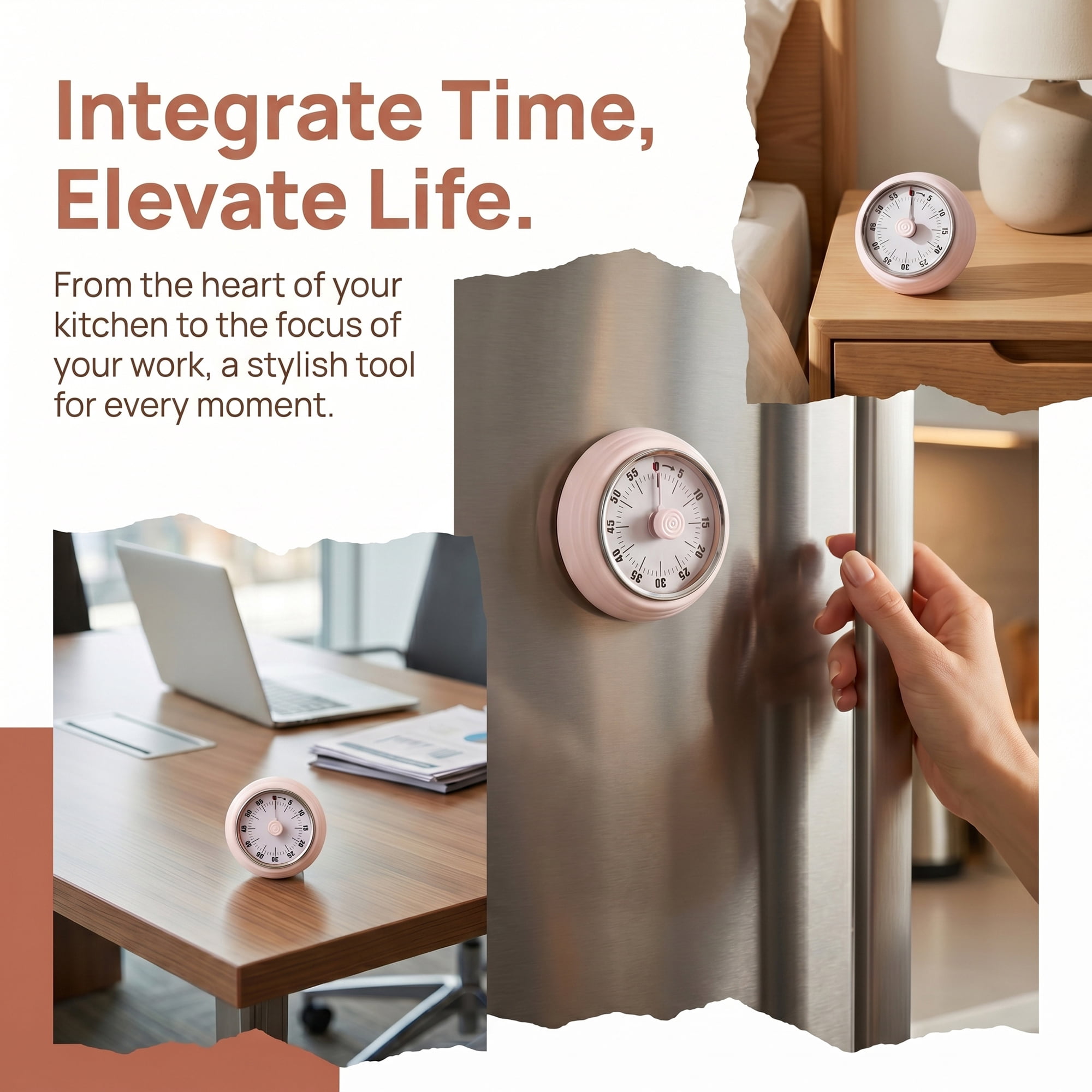 Unique Bargains Loud Alarm Magnetic Backing Timer for Cooking Pink